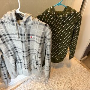 Champion Gray and Green Hoodies Set